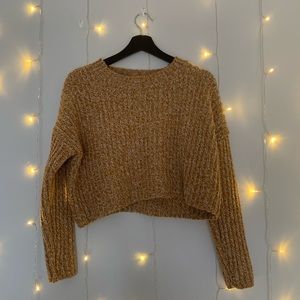 Yellow cropped sweater - small